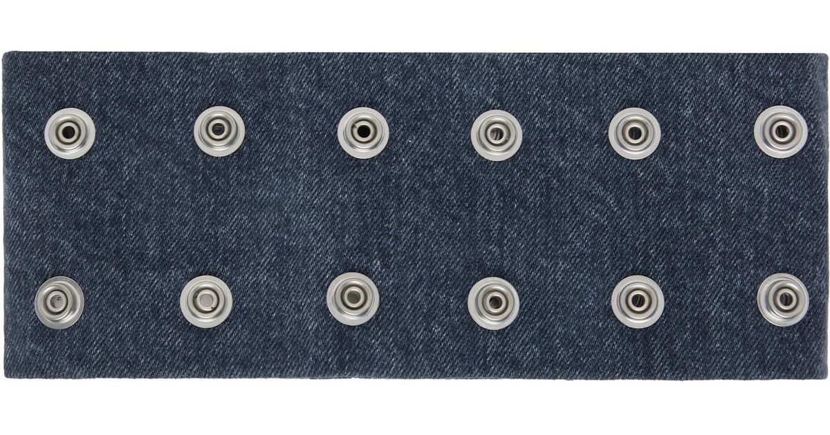 Rick Owens Concordians Strobe Neck Band Choker in Blue for Men