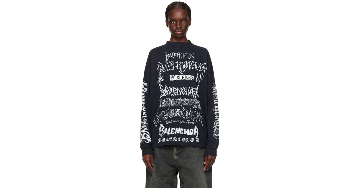 Balenciaga Black Diy Metal Long Sleeve T shirt Lyst Australia