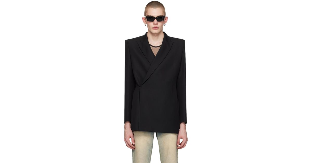 Egonlab Double-Breasted Blazer in Black for Men | Lyst
