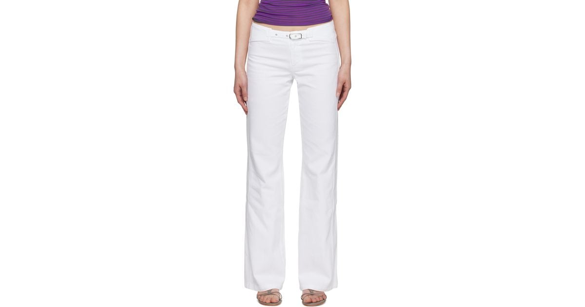【関税込み】Gimaguas SSENSE限定 ホワイト Nicole デニムパンツ SSENSE Exclusive White Nicole Denim Trousers by Gimaguas on Sale