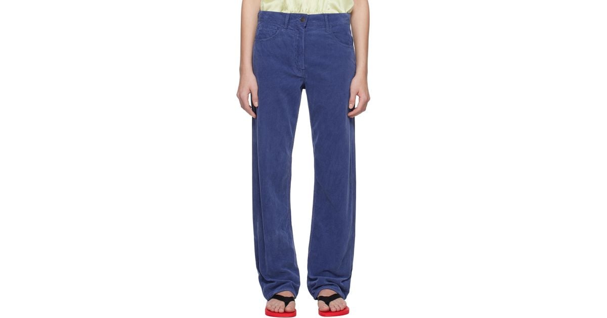 パンツ THE ROW 'Encore' pants Blue THE ROW Tarley Corduroy Straight Leg Pants | Neiman Marcus