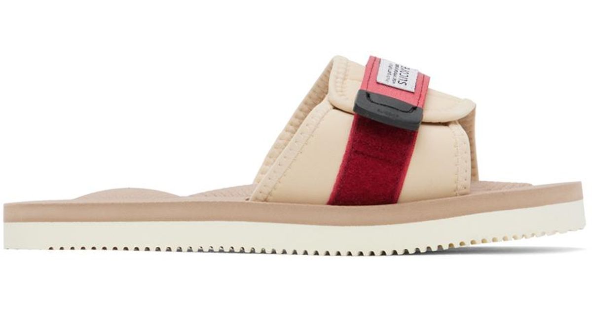 Suicoke Red Beige Padri Sandals in Black Lyst UK