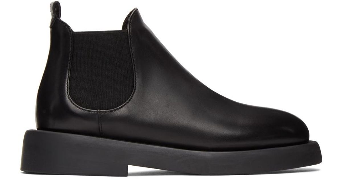Marsèll Leather Gommello Beatles Ankle Boots in Black - Lyst