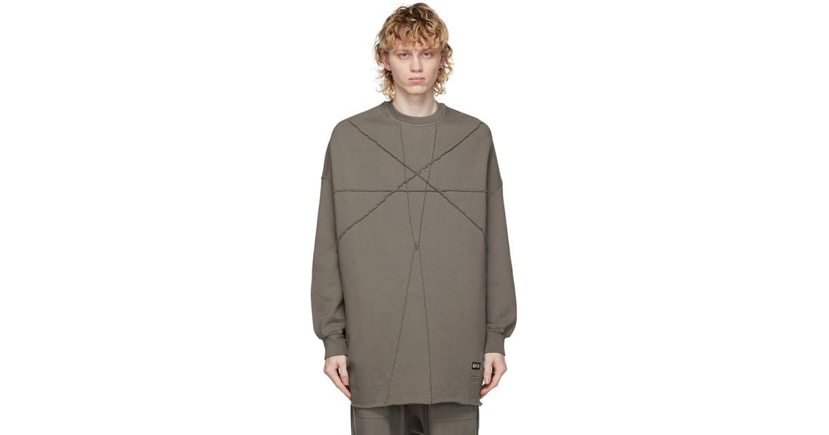 Rick Owens DRKSHDW Grey Crater Tunic Sweatshirt in Gray for Men | Lyst