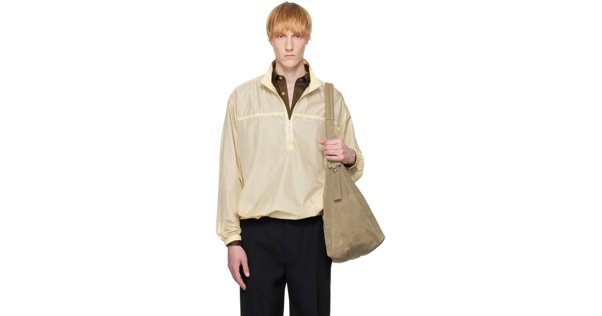 ジャケット・アウター AURALEE 25ss LIGHT SHEER NYLON HALF ZIP AURALEE Light Sheer Nylon Half Zip Jacket in Natural for Men