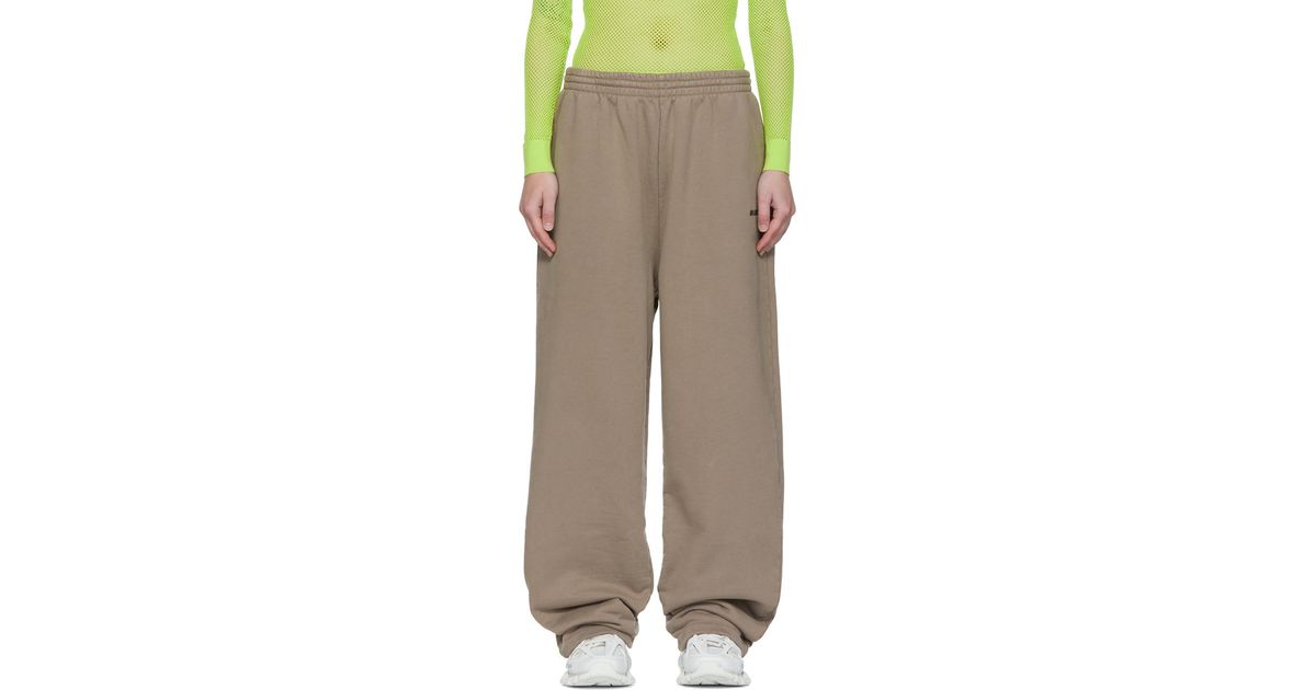 Balenciaga Taupe Cotton Lounge Pants in Taupe/Black (Black) | Lyst