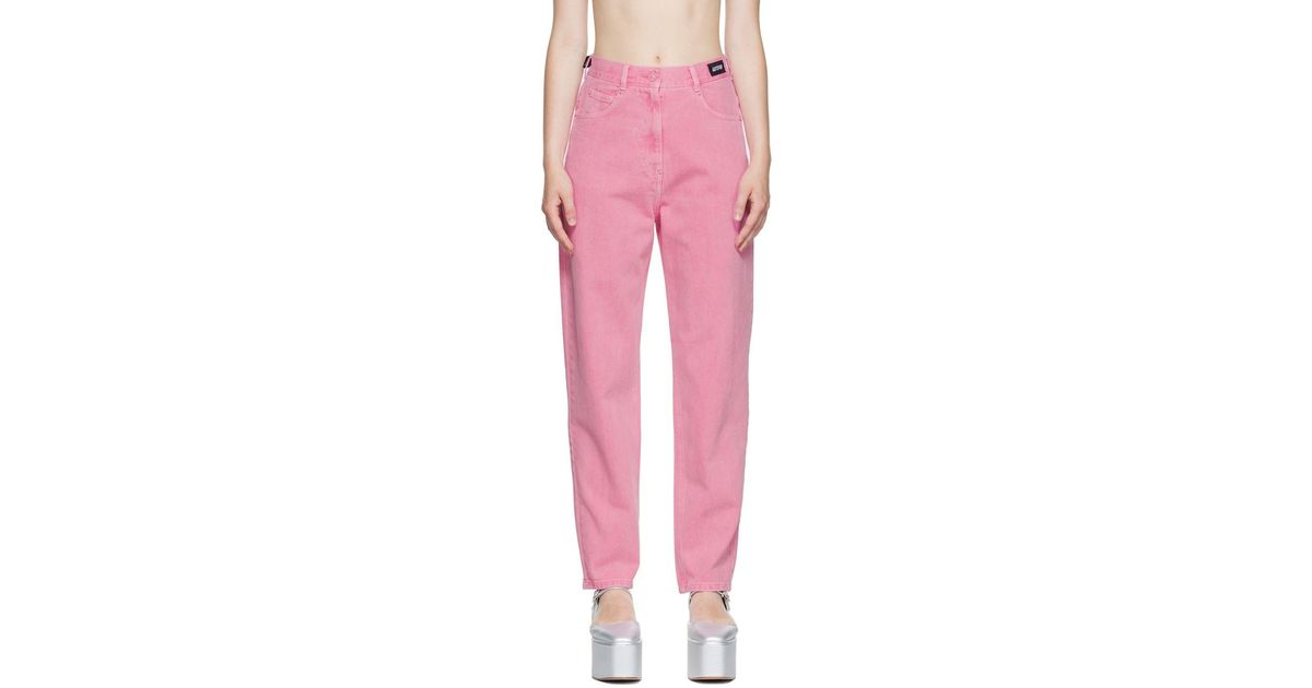 Pushbutton Tape Jeans in Pink Lyst