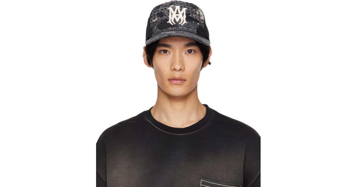 Amiri Bandana Repair Trucker Cap in Black for Men | Lyst UK