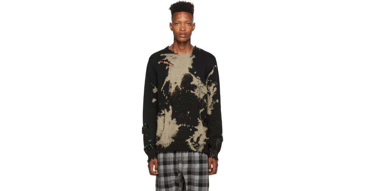 r13 bleached distressed sweater