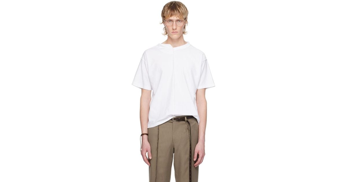 【関税込み】HODAKOVA Asymmetric Split Tシャツ hodakova-WHITE-Asymmetric-