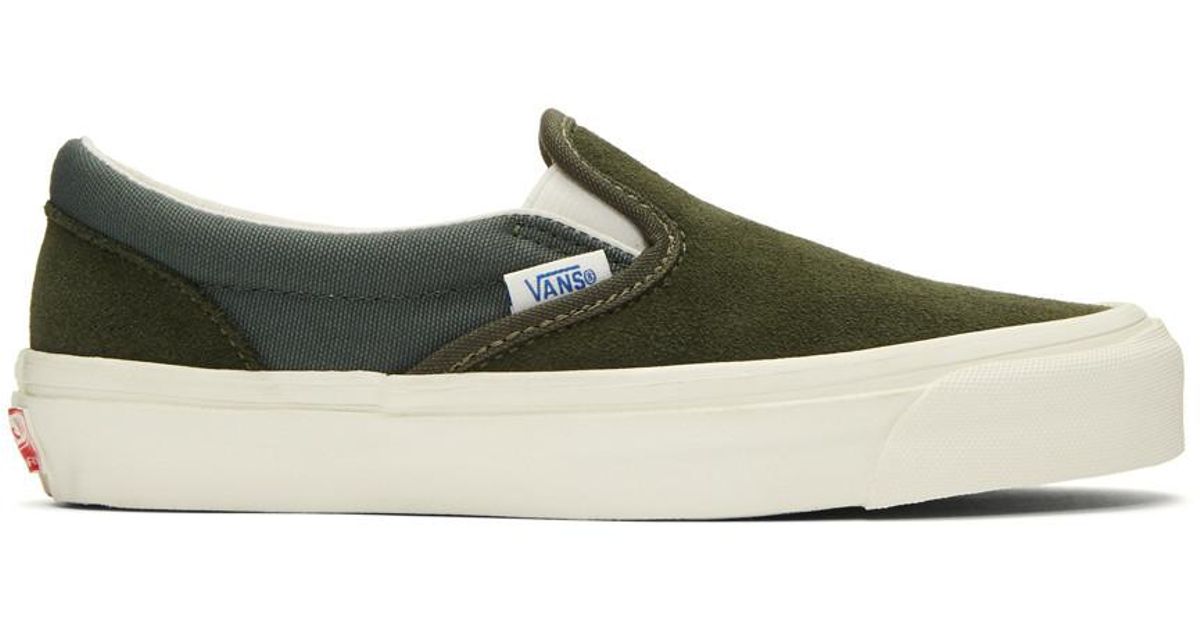 vans classic slip on green