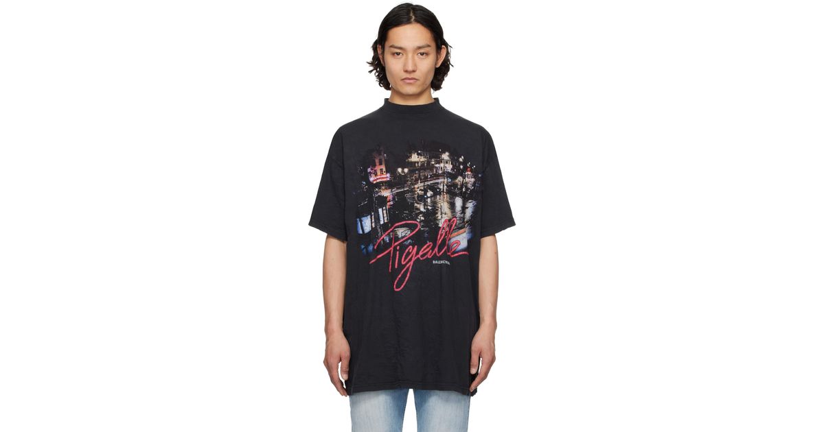 BALENCIAGA♡ ブラック Pigalle Tシャツ Women's Pigalle T-shirt Oversized in Black Faded | Balenciaga US
