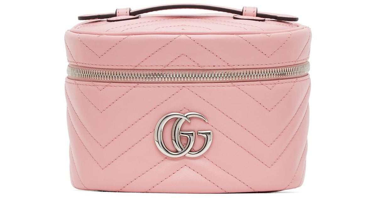 Gucci Pink GG Marmont 2.0 Zip Around Cosmetic Bag Lyst