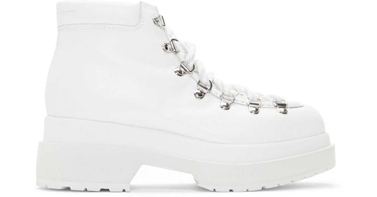white hiking boots