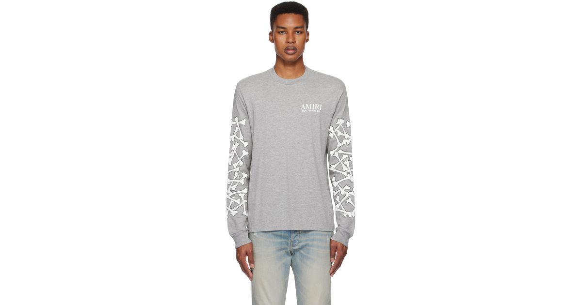 Amiri Bones Stacked Long Sleeve T-Shirt in Black for Men | Lyst UK