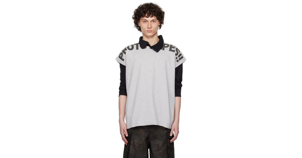 PROTOTYPES Waffle Muscle T-Shirt in Black for Men | Lyst UK