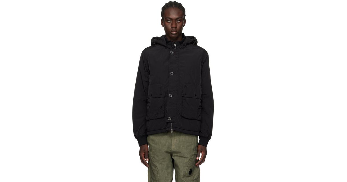 Black cp company jacket best sale