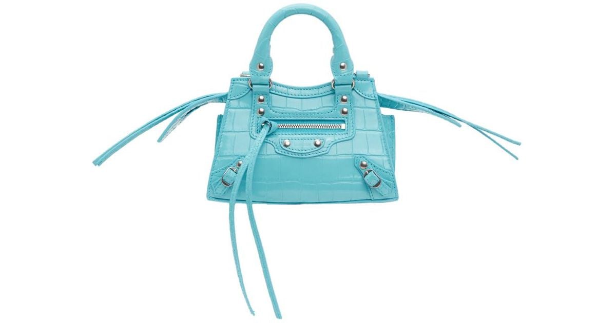 blue croc balenciaga bag