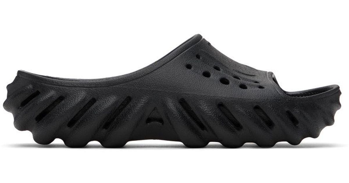 Crocs™ Black Echo Slides | Lyst