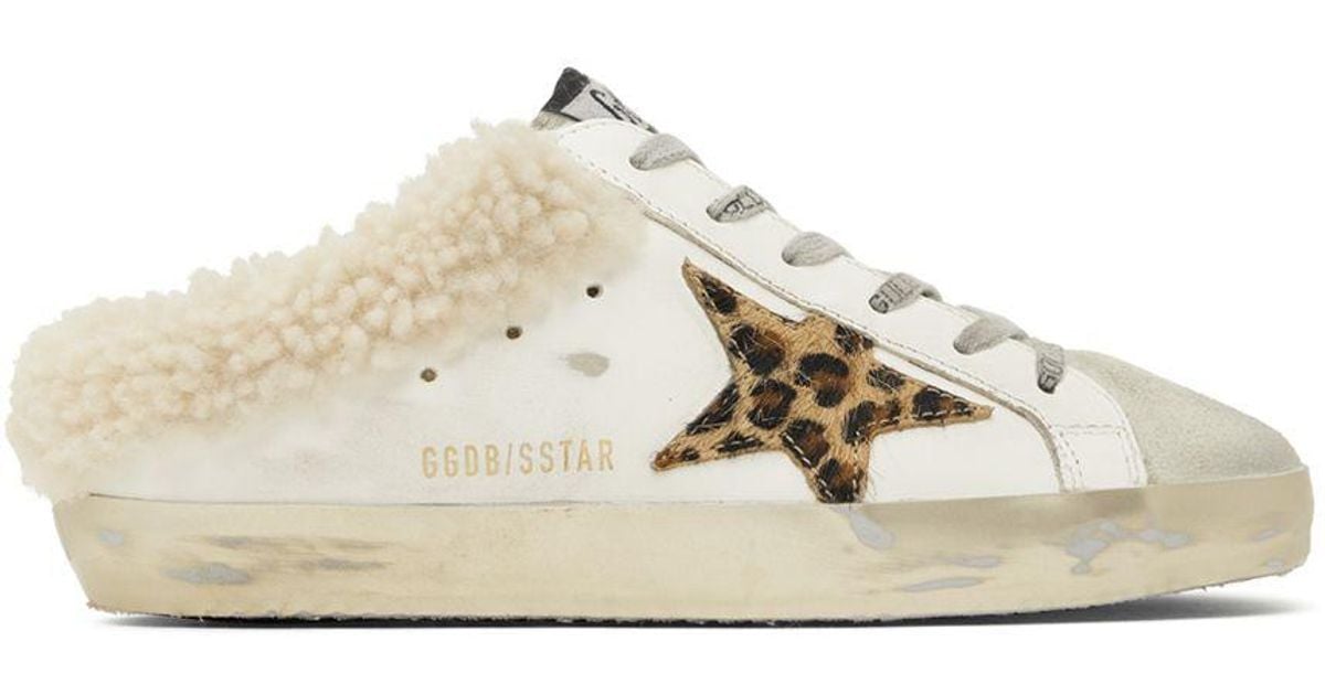 Golden Goose Leather Ssense Exclusive White Superstar Sabot Sneakers in