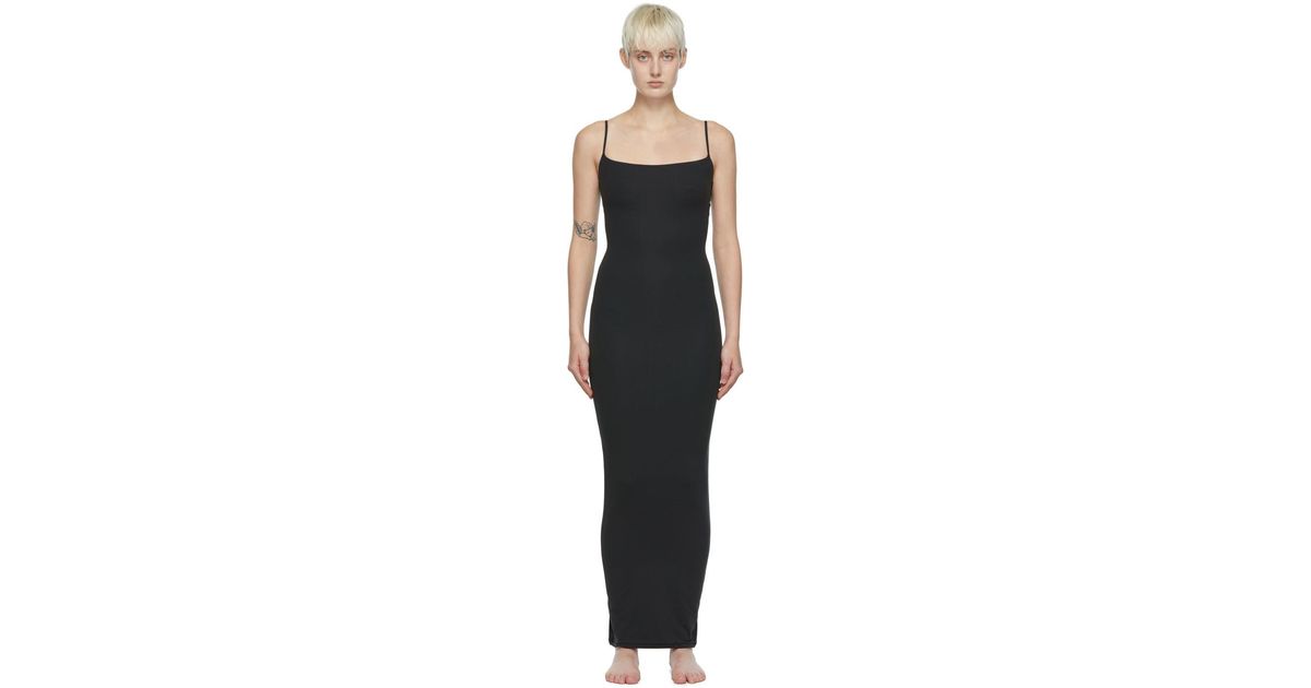 Skims Nylon Maxi Dress in Black | Lyst Canada