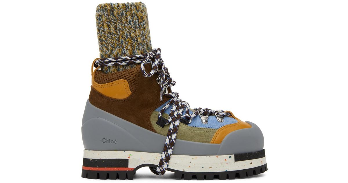 Chloé Multicolor Nikie Boots in Blue | Lyst