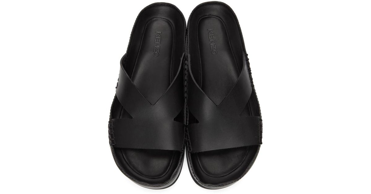 KENZO Black Opanka Sandals for Men | Lyst