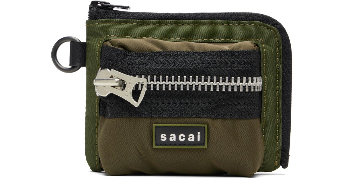 Sacai Khaki Pocket Fragment Pouch in Green for Men | Lyst