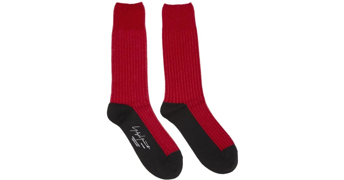 Yohji Yamamoto Cotton Mole Stitch Socks in Red for Men - Lyst