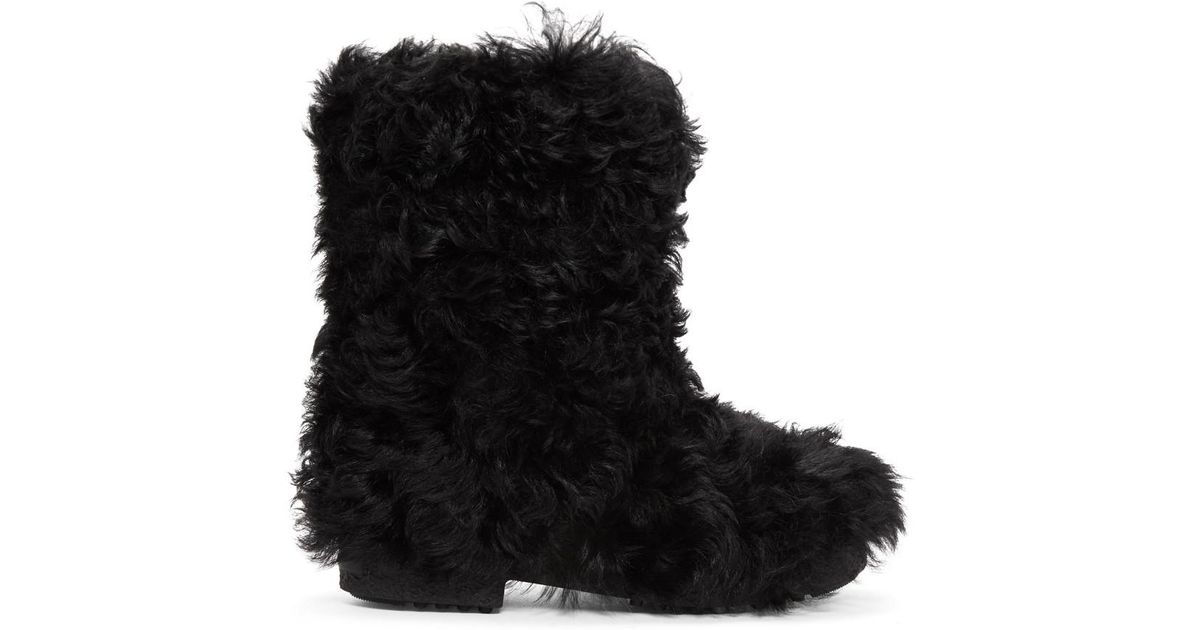 saint laurent furry boots
