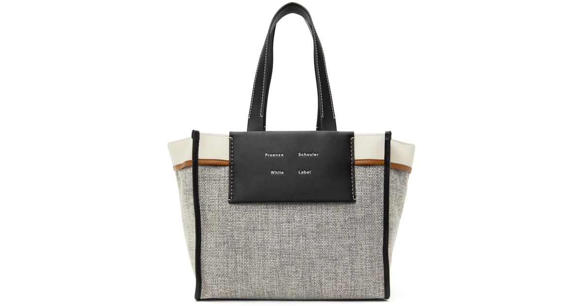 Proenza Schouler Gray White Label Large Morris Tote in Black Lyst UK