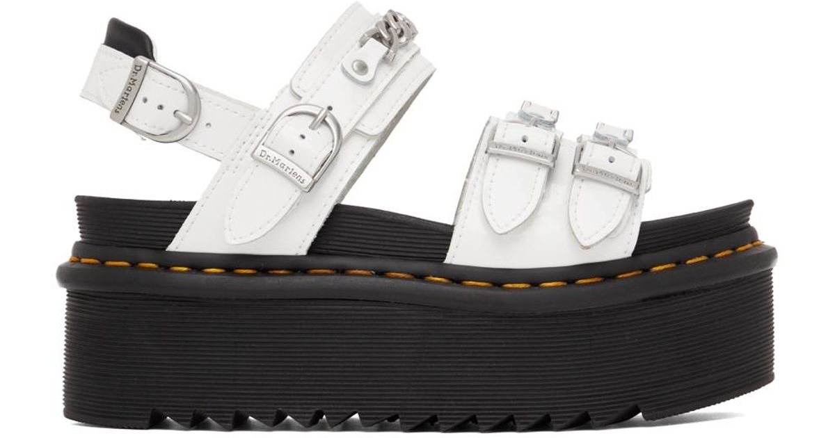 Dr. Martens Leather Blair Ii Quad Chain Platform Sandals in White Lyst