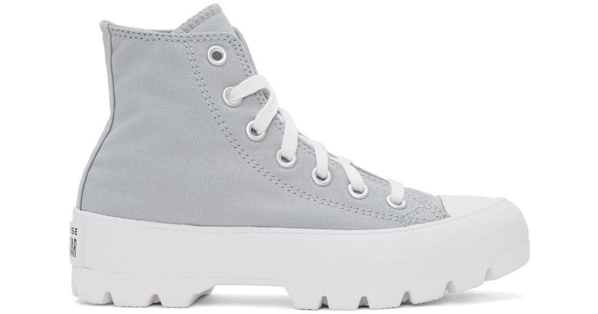 Converse Grey Chuck Taylor All-star Lugged High-top Sneakers in Gray | Lyst