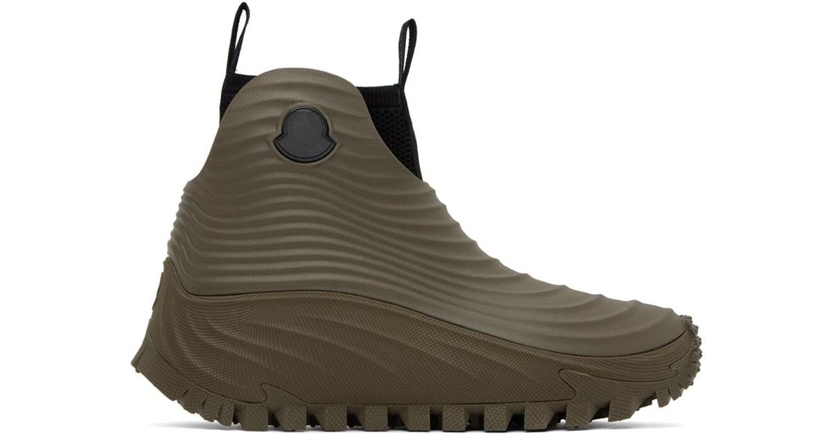 メンズ Moncler カーキ Aqua High レインブーツ ブラック | Lyst