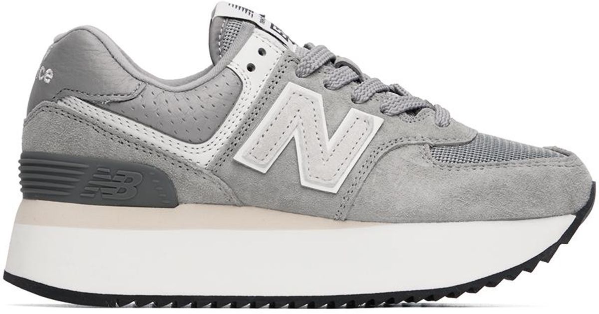 New Balance 574 Stacked in Grey | Lyst UK