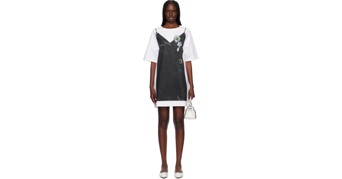 Marc Jacobs ホワイト＆ブラック トロンプルイユ Tシャツ ミニ