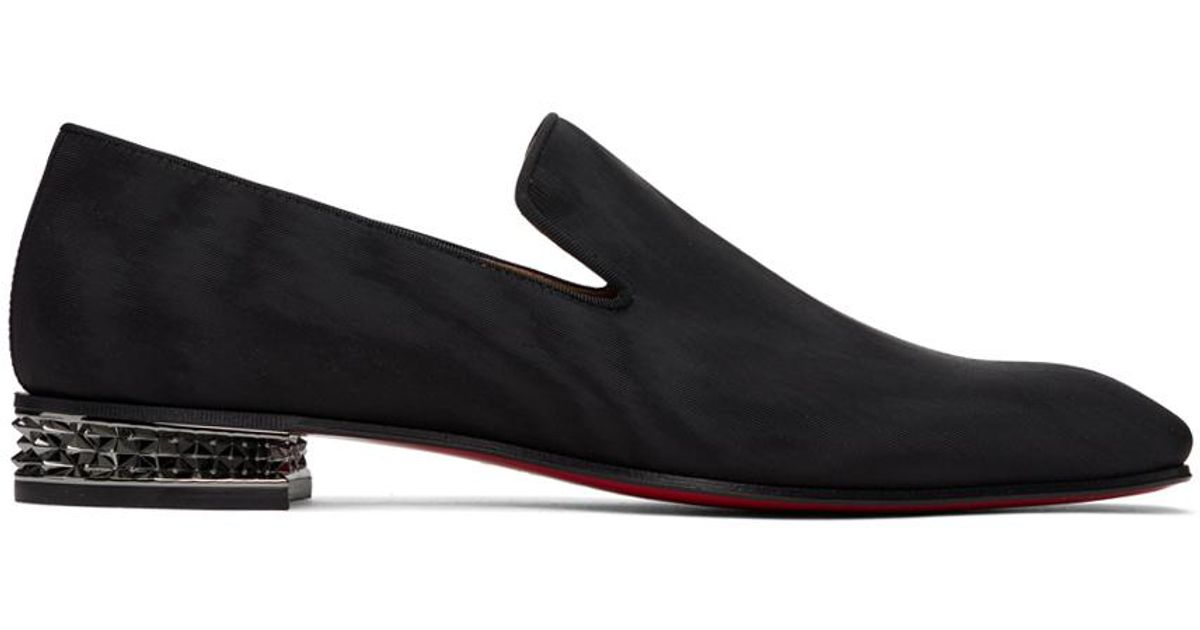 Christian Louboutin ベルベットローファー Dandyrocks スパイク Auth CHRISTIAN LOUBOUTIN Dandelion Spikes Black Leather Mens