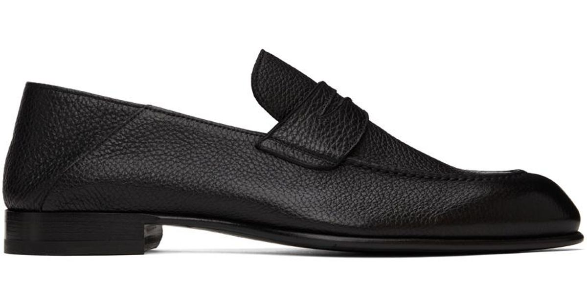 Brioni Midnight Penny Loafers in Black for Men | Lyst Australia