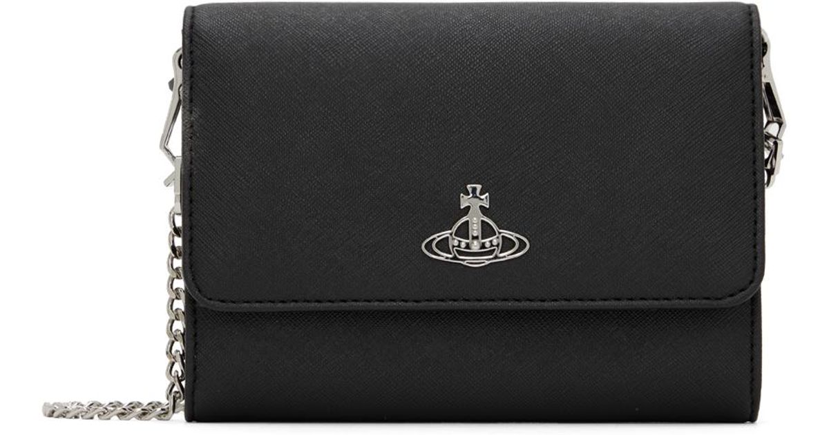 Vivienne Westwood Black Saffiano Crossbody Bag Lyst Australia