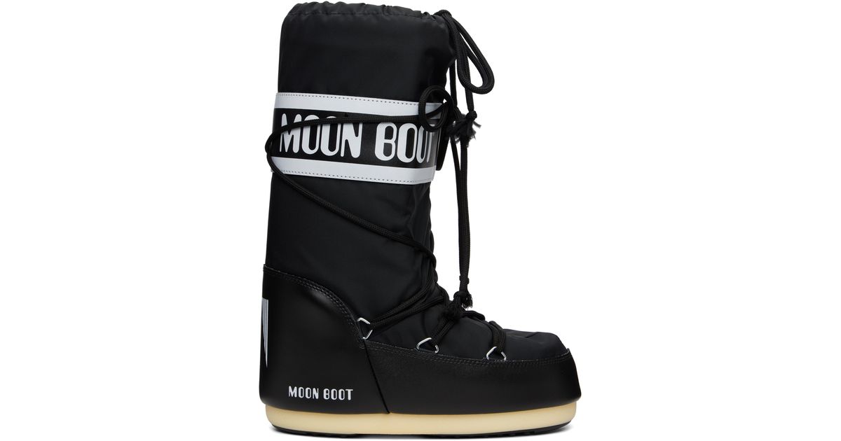 Moon Boot Icon Nylon Boots in Black for Men | Lyst UK