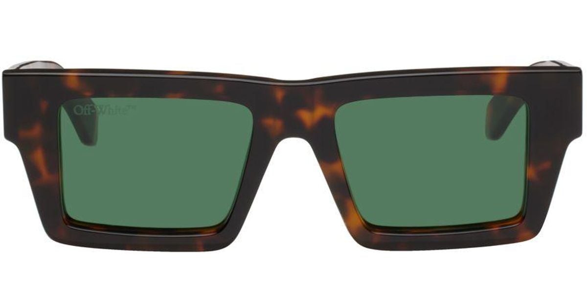 Off-White c/o Virgil Abloh Tortoiseshell Nassau Sunglasses in Green for Men
