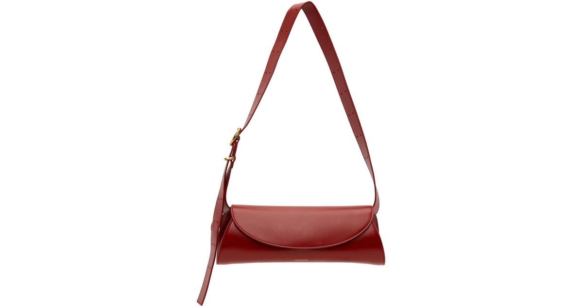 Jil Sander Red Cannolo Small Bag | Lyst