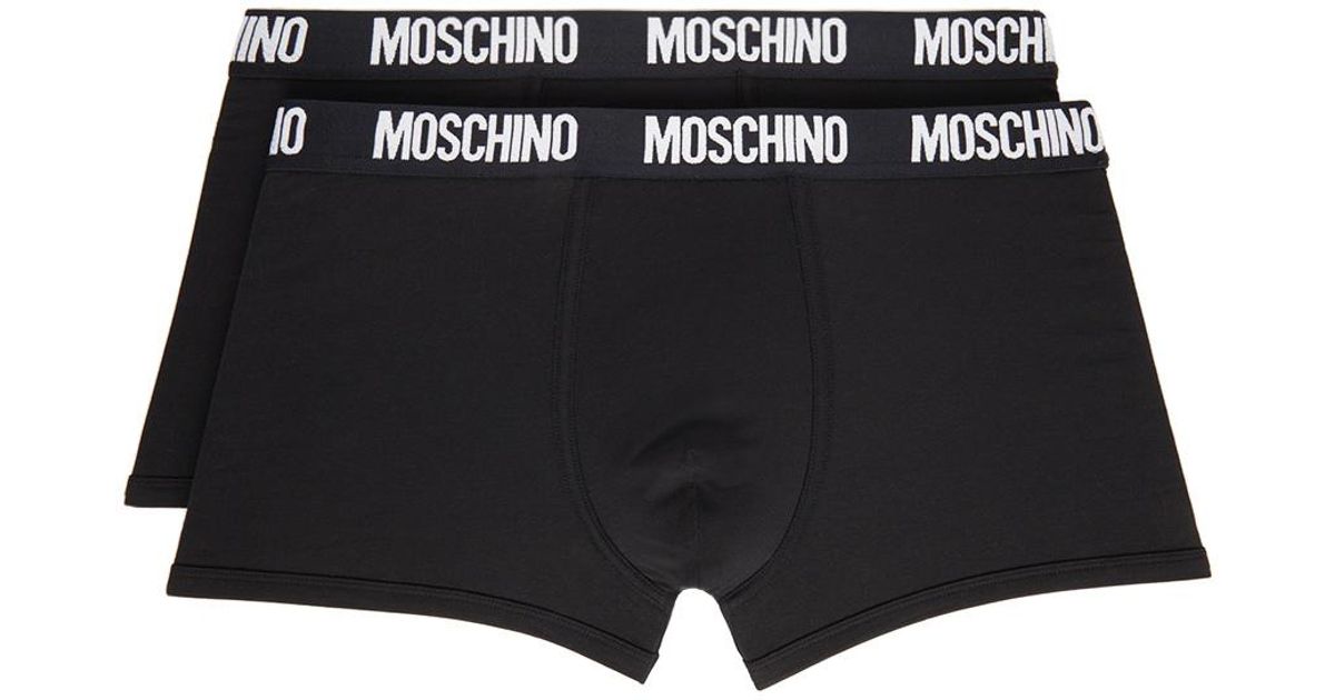 Moschino コットン ロゴ ボクサー 2枚セット カラー: ブラック メンズ - Lyst