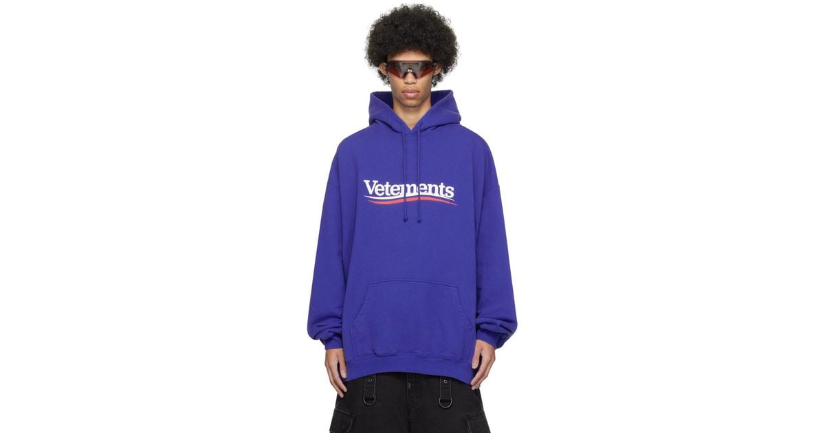 Vetements Blue Campaign Hoodie for Men | Lyst