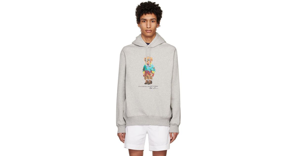 Polo Ralph Lauren: Gray Polo Bear Hoodie