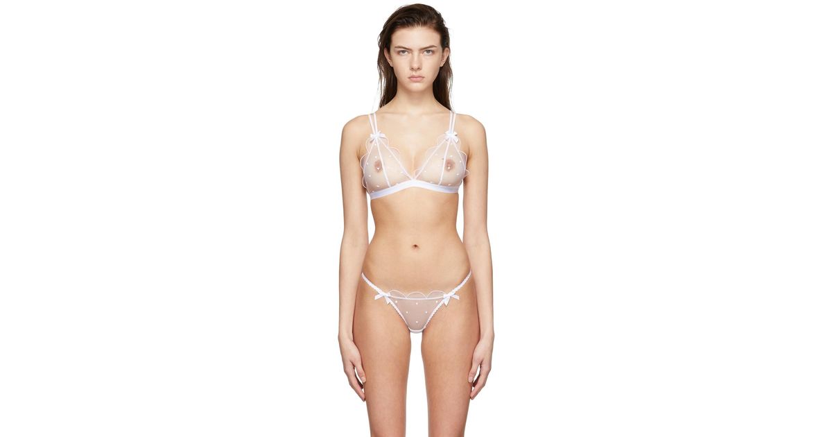 Natural Agent Provocateur Synthetic Pink Lorna Bra in Sand/White Womens Clothing Lingerie Bras 