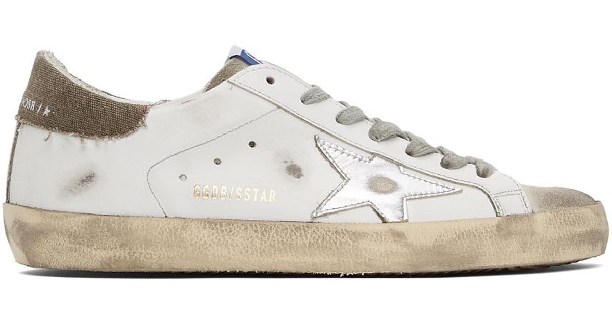 Golden Goose Deluxe Brand Leather White & Grey Superstar Sneakers for ...