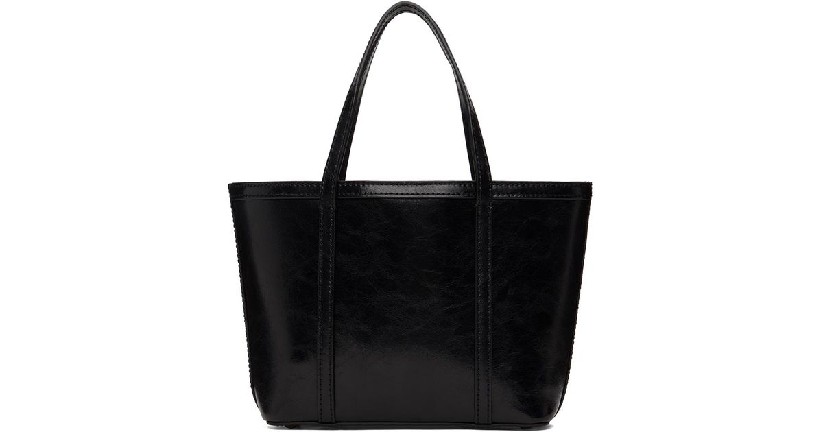 【DUNST】CRINKLED LEATHER TOTE BAG BLACK Black Crinkled Leather Tote by Dunst on Sale