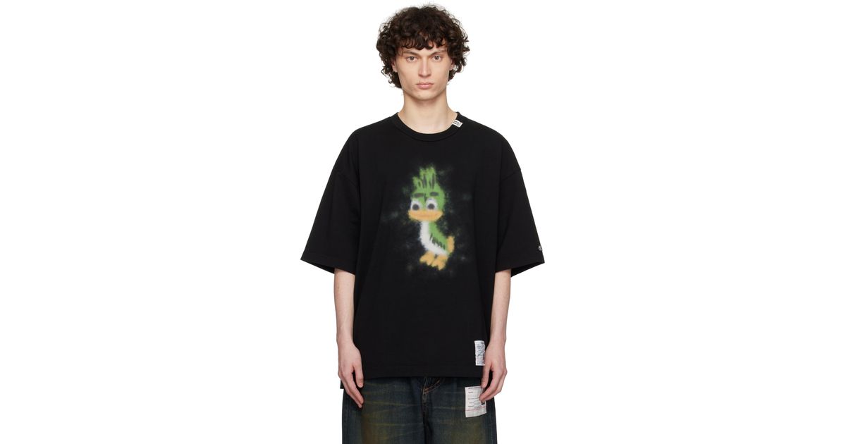 Maison Mihara Yasuhiro Leon Printed T-Shirt in Black for Men | Lyst