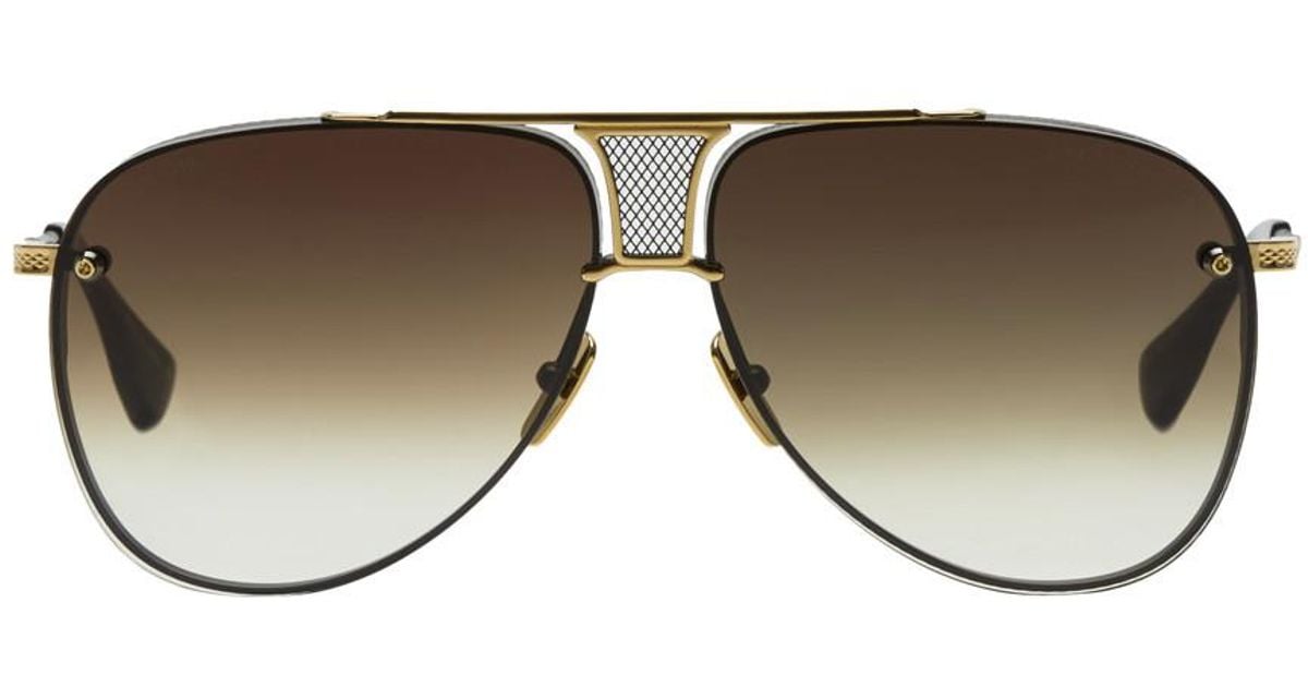 Dita Eyewear Black And Gold Limited Edition Decadetwo Sunglasses for